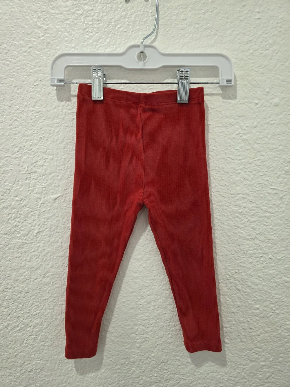 Cat & Jack Bright Red Ribbed Leggings